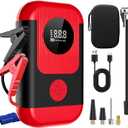 Tire Inflator Portable Air Compressor & Car Jump Starter, Cordless Air Pump with LED Light & Pressure Gauge for Auto,Motorcycles,Bikes,Balls, Emergency Battery Booster & Phone Charger,150PSI