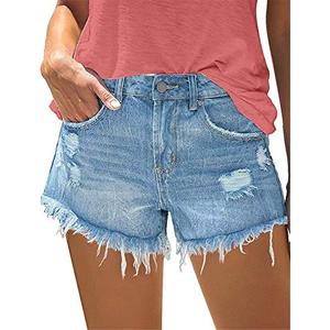 onlypuff Blue Jean Shorts Casual Mid Rise Distressed Zipper Pocket Shorts XXL onlypuff Blue Jean Shorts Casual Mid Rise Distressed Zipper Pocket Shorts XXL