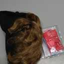 Cephermer Baseball Hat Wig,Hat with Hair attached 16'' Adjustable Black Cap with Wavy Curly Synthetic Bob Hair Extensions for Women Girls(Ash Blonde Mix Ginger Brown)