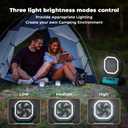 Camping Fan - 20000mAh Battery Powered Fan Rechargeable with LED Lantern - Portable Outdoor Tent Fans with Hanging Hook 4 Speeds Wind Remote Control, Blue