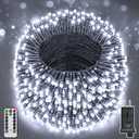 394FT 1200 LED Christmas Lights Outdoor, White Christmas Tree Lights Plug in, 8 Modes Twinkle String Light for Bedroom Wedding Party Ceiling Xmas Home Decoration