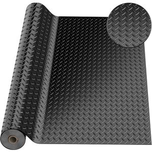 4 x 6 FT Garage Floor Mat, Diamond Plate Rubber Flooring Roll, PVC Garage Flooring Rolls for Under Car, Large SUVs, Pickup Truck, RV, Gym