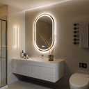 FLJ 24X32 inch Oval LED Bathroom Mirror with Lights, Anti-Fog, 3 Colors Temperature Dimmable, Lighted Mirrors for Bathroom Wall with Memory Function, Waterproof, Shatter-Proof