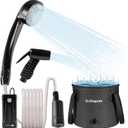 DR.PREPARE Portable Shower for Camping, Camping Shower with 4.5 Gallons Foldable Bucket, USB Rechargeable Battery, 2 Shower Heads, Outdoor Camp Showers for Hiking, Travel, Climbing, Pet Cleaning