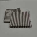 jinchan Striped Linen Kitchen Curtains 30 Inches Tier Curtains Farmhouse Modern Cafe Style Small Window Treatments Airy Light Filtering Rod Pocket for Living Room Bathroom 2 Panels Taupe Grey