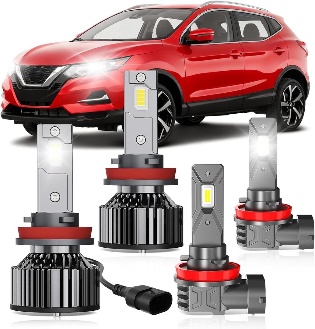 YCLL Compatible with Nissan Rogue/Sentra 2015 2016 2017 2018 2019 2020 2021 2022 Combo Pack,6500K White,4 Pack