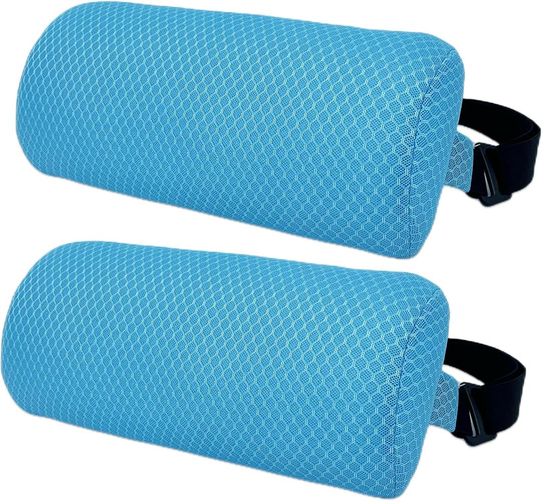 REEZEIVI 2 Pack Headrest Pillow for Patio Chaise Lounge,Chaise Lounge Pillows Outdoor 3D air mesh with Elastic Band,Quick Drying and Washable Spa Pillow for Recliner,Beach Chair,Office Chair,Blue