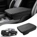 Autorder Center Console Cover for 2019-2025 2026 Dodge Ram 1500/2500/3500 Accessories Armrest Cushion Cover Nappa Leather Middle Console Covers Console Cushion Pad Anti-Scratch(Bucket Seat Only)