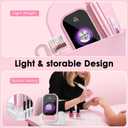 Professional Electric Nail Drill File, HUGMAPLE 45000RPM Portable E-File Machine with Bits & Base, Rechargeable Cordless Nail Drill Kit for Shaping, Removing & Polishing Gel Nails for Salon Home (Rose Gold Pink)