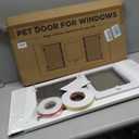2-in-1 Cat Door for Window with Acrylic Panel, Rainproof & Ventilation Dual Modes, Adjustable Width of 28"-32" for Sliding Windows, Weather Resistant Window Cat Door Insert