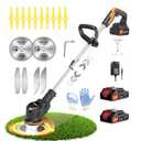 Wrneaoch Electric Weed Wacker Cordless 21V Cordless Weed Wacker with 6,000 RPM and 650W Motor Battery WeedWacker with 2 Batteries 2.0Ah The Perfect Partner for Garden and Lawn Care