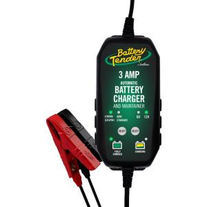 Battery Tender 3 AMP Battery Charger and Maintainer - Automotive Switchable 12V or 6V Smart Automatic for Cars SUVs and Trucks - Lead Acid, AGM, Gel, & Lithium Battery Charger - 022-0202-COS