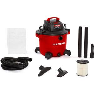 CRAFTSMAN CMXEVBE17595 16 Gallon 6.5 Peak HP Wet Dry Vac, Heavy-Duty Shop Vacuum Wet and Dry with Filter, Dust Bag, Hose and Attachments for Home Projects & Renovations