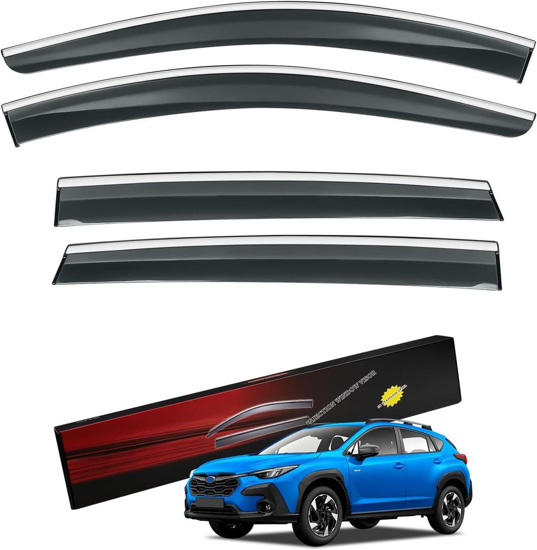 Rain Guards Compatible with Subaru Crosstrek 2024 2025 2026 & Impreza 2024-2026 Side Window Deflectors Window Rain Guards Out-Channel Guard Deflector Vent Visor-4pcs