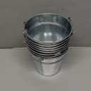 OBTANIM 8 Pack Galvanized Metal Buckets with Handle Ice Pails for Plants, Succulents, Party Favors Organizing, Rustic Home Decor or Classrooms Pencil Storage (6 x 4.3 inch)