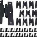 6 x QCAA Black Steel Hinge Offset for Cabinet Door, 3/8", Matte Black, 12 Pack, Made in Taiwan