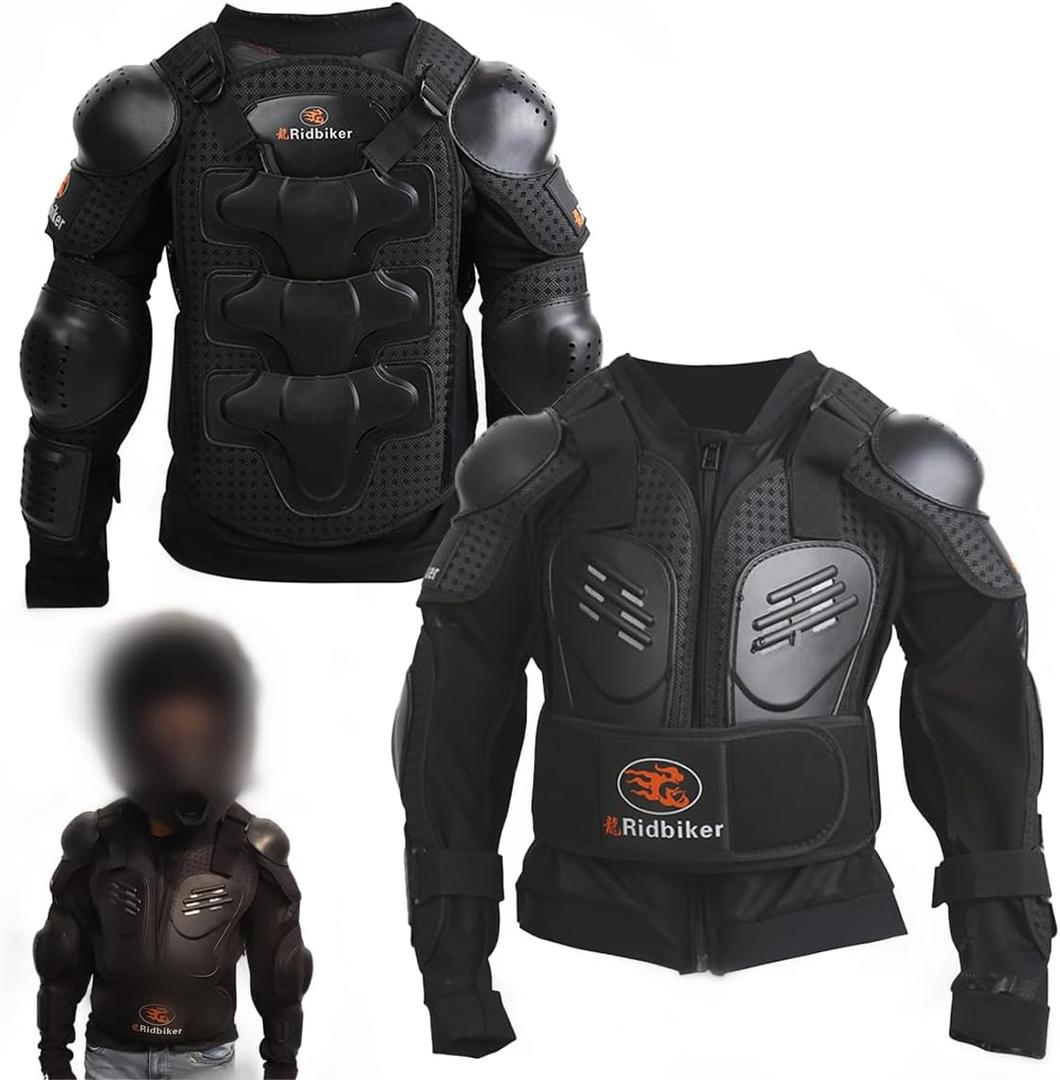 Kids Chest Protector Motocross Dirt Bike Gear Motorcycle Full Body Armor Jacket Protective Back Spine Protector Vest Gear, Small