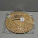 Round Woven Placemats Set  Natural Water Hyacinth Placemats for Dining Table, Heat-Resistant Boho Wicker Chargers, Rustic Farmhouse Table Decor (Natural, 38cm Set of 4)