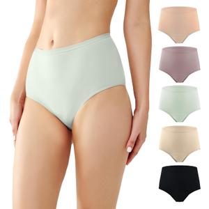 BATTEWA Washable Absorbency Incontinence Regular Underwear for Women, Reusable Leak Proof Protection Panties for Bladder Leakage(5Color, 3X-Large, 5 Pack)