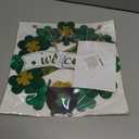 St Patricks Day Decorations Welcome Wreaths for Front Door Decor - Shamrock Sign with Bow for Irish March Home Wall Porch