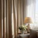 Beige Velvet Pinch Pleated Curtains 84 Inches Long for Bedroom Living Room Neutural Elegant Soft Velvet Modern Boho Blackout Thermal Curtain Drapes Home Decor Set of 2,84 inch Length 7FT
