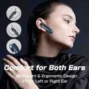 Bluetooth Headset, V5.3 Wireless Handsfree Earpiece with Noise Cancelling Mic, 33 Hours Talking Time, Single Ear Headset Compatible with iPhone Android Cell Phones for Driving BusinessBlue