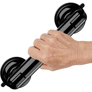 Upgraded Grab Bars for Shower Bathtub Bathroom Wall, Heavy-Duty Suction Grab Bars Shower Handle Safety for Elderly Seniors Handicap, No Drilling Tool-Free, Easy Removal and Reusable (Black)