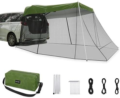 G4Free Car Awning Sun Shelter with Mosquito Net, Portable SUV Tent Tailgate Shade Canopy for Outdoor Camping Travel (Army Green) 36 Q.FT 7'-7
