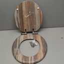 Angol Shiold Round Toilet Seat Molded Wood Toilet Seat with Quietly Close and Quick Release Hinges, Easy to Install also Easy to Clean (Round, Board) (Round-16.5)