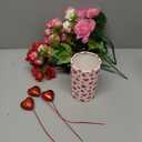 3 Set Valentine's Day Table Centerpieces Vintage Artificial Rose Flower Bouquet with Paper Bucket & Glitter Foam Heart Picks for Valentines Galentines Dining Room Tiered Tray Party Decor