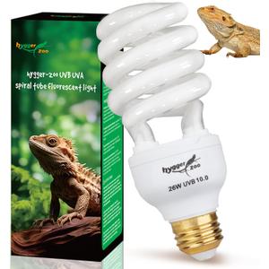 UVB Bulb for Reptiles, 10.0 26W UVB Light for Reptiles, Hygger zoo UVA UVB Reptile Light Bulb Reptile UVB Bulb UVB Light for Bearded Dragon Turtle Lizard Reptile Lamp Terrarium Lamp for Desert Reptile