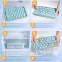 WIBIMEN Ice Cube Tray with Lid and Bin - Round Ice Trays for Freezer with Lid - Ice Cube Trays for Freezer with Ice Container (1"-2PACK Blue)
