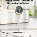 DREO Fan for Bedroom, 120° Oscillating Standing Fan, Quiet Pedestal Fan with DC Motor, 9 Speeds, 4 modes, 20dB, 120° Manual Vertical, 37-42" Adjustable Height, 9H Timer, White