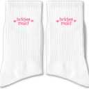 Cute Bridemaids Socks - White Embroidery Wedding Socks For Bride Maids