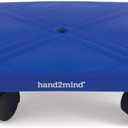 hand2mind Blue Indoor Scooter Board with Safety Handles for Kids Ages 6-12, Plastic Floor Scooter Board with Rollers, Physical Education for Home, Homeschool Supplies (Pack of 1)