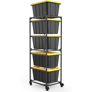 27 Gallon Tote Storage Rack with Wheels