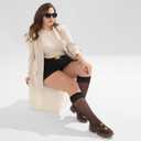 Yilanmy 6 Pairs Plus Size Knee High Stockings for Women Sheer Trouser Socks (XXXL)