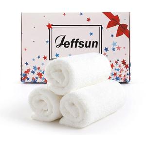 Face Towels 3 Pack, 13x13 inch Extra Large White Wash Cloths on Sensitive Skin, Super Soft and Skin Friendly Bath Washcloths for Face and Body, Easy to Clean Quick Dry Facial Cleansing Cloths
