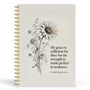 3 x FGFK Vintage Floral Christian Notebook Journal, 2 Corinthians 12:9 Floral Bible Verse Journals for Women, Prayer Journal for Women, Church Notes Notebook, 5.5x8.3 Inches 798