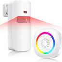 Wireless Motion Sensor Door Chime, Fast Detection PIR Entry Alert(5S Interval Alarm) with 61 Chimes, 5 Volume Levels, RGB Light Indicator, Easy Install for Business, Home, Store, Elderly, Visitors