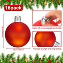 16 Pcs LED Large Christmas Balls Ornaments Colorful Lights Ball Plastic Hanging Globe Yard Decor for Outdoor Indoor Xmas Tree Holiday Parties(Red, Green) (3.94 Inch)
