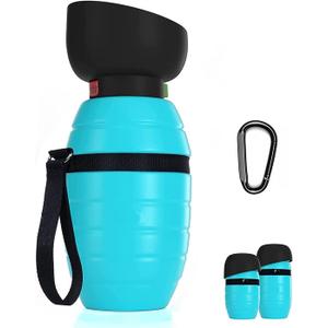 Dog Water Bottle Portable (17oz/22oz), 2 in 1 Foldable Dog Travel Water Bottle, Leak-Proof Dog Water Dispenser, Pet Water Bottle Drink Feeder for Outdoor Walking Hiking, Food-Grade Silicon (22oz)
