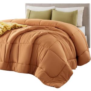 Bedsure Comforter Duvet Insert - Quilted Comforters Queen Size, All Season Duvet, GentleSoft Down Alternative Bedding, with 8 Tabs, Gifts for Women/Men, Burnt Orange, Queen 88 x 88 Inches