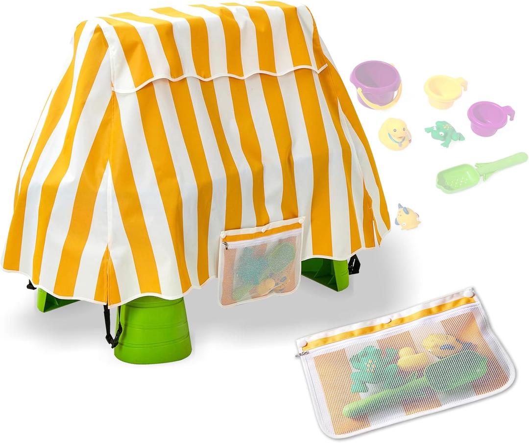 Water Table Cover with Storage Bag, Kids Water Table Cover for Water Table, Water Table Accessories for Toddlers 1-3, Waterproof Protective Covers for Toddler Outdoor (Yellow)