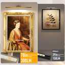 Afyuol Picture Lights for Wall, Brass Battery Operated Picture Light 24in Art Light CCT Dimmable Recharging Battery Wall Light with Remote Control for Living Room Gallery, 1PC24in
