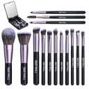 B&R MALL Makeup Brush Set with LED Mirror – Supper soft Brushes for Flawless Foundation, Concealer, Eyeshadow & More | Lightweight, Versatile, Perfect for On-the-Go Touch-Ups (Purple Black)