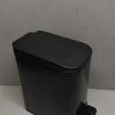 Cesun Small Bathroom Trash Can with Lid Soft Close, Step Pedal, 6 Liter / 1.6 Gallon Stainless Steel Garbage Can with Removable Inner Bucket, Anti-Fingerprint Finish (Matt Black)