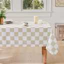 Ohocut Checkered Table Cloth, Classic Checkerboard Tablecloth for Picnic, Party, Dinner Table Cover, Waterproof Washable Wrinkle Resistant (Beige, 60''x104'' (Rectangle))