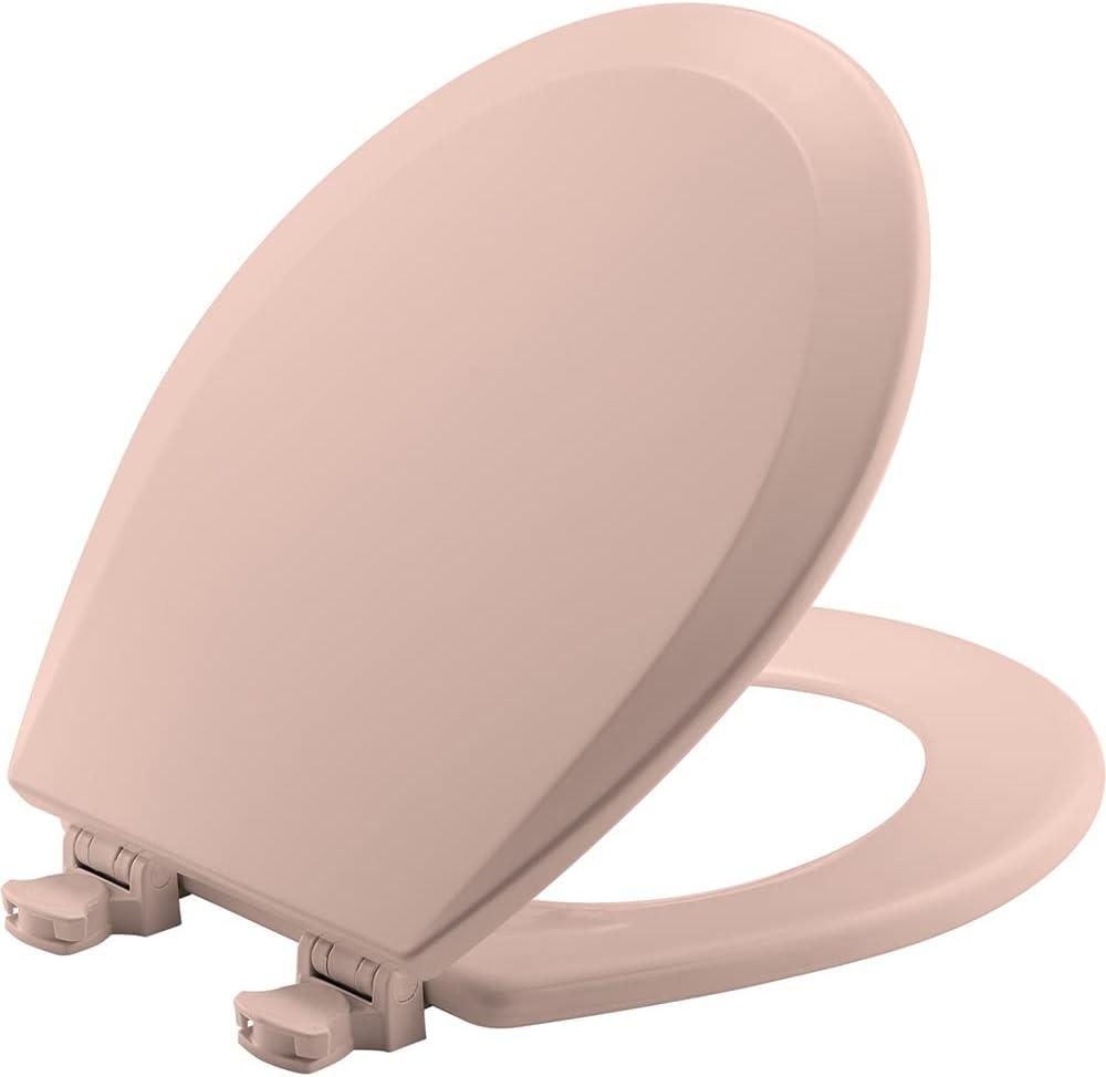 Bemis 500EC 063 Toilet Seat with Easy Clean & Change Hinges, 1 Pack Round, Venetian Pink