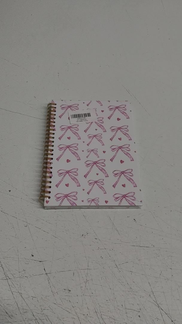 Pink Preppy Bow Notebook Journal, Cute Gifts for Teen Girls Women, School Office Hardcover Spiral Notebook 5.5x8.3 Inch
